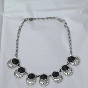 Sarah Coventry 50's silver tone necklace with black Lucite